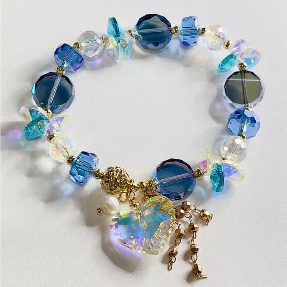 Blue Swarovski Beaded Bracelet - Picture 9 of 9